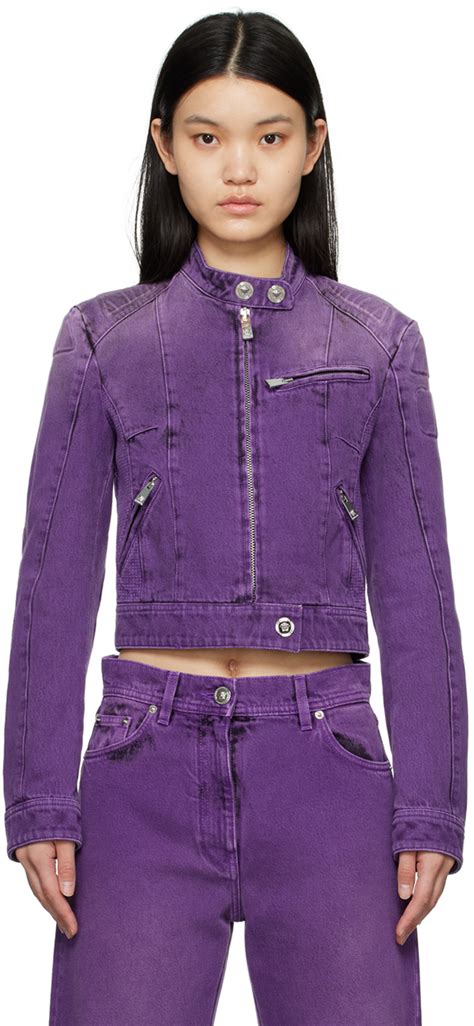 cent21 1-purple versace jacket|Versace denim jacket.